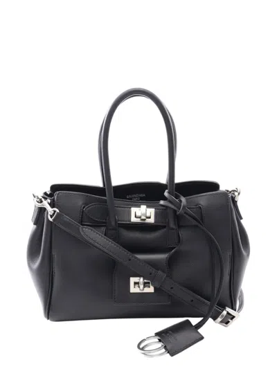 Pre-owned Balenciaga 2005-2026 Mini Calfskin Bel Air Carry All Tote Satchel In Black