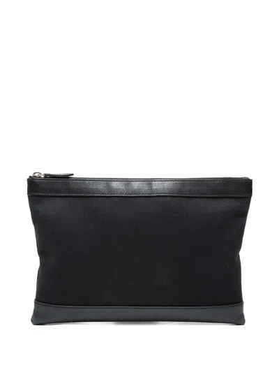 Pre-owned Balenciaga 2006-2018 Canvas Clip-on Clutch Bag In Black