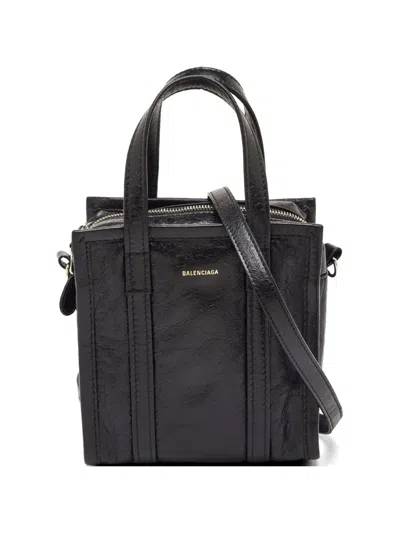 Pre-owned Balenciaga 2006 Xs Bazar Leather Tote Bag In Black