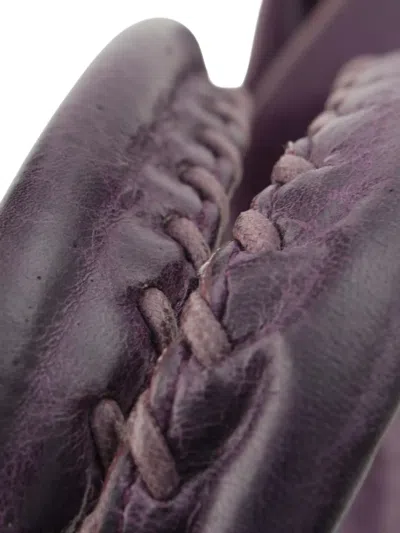 Pre-owned Balenciaga 2009 Lambskin Motocross Classic First Satchel In Purple