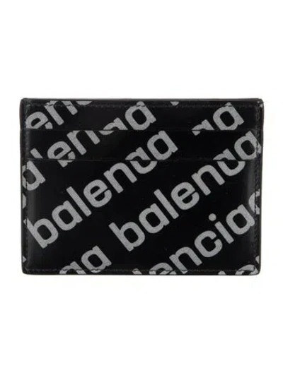 Pre-owned Balenciaga 2009 Leather Card Holder In Black/metallic
