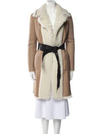 Pre-owned Balenciaga 2009 Shearling Fur Coat W/ Tags In Neutral