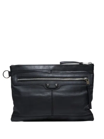 Pre-owned Balenciaga 2010-2020s Lambskin Clutch Bag In Black