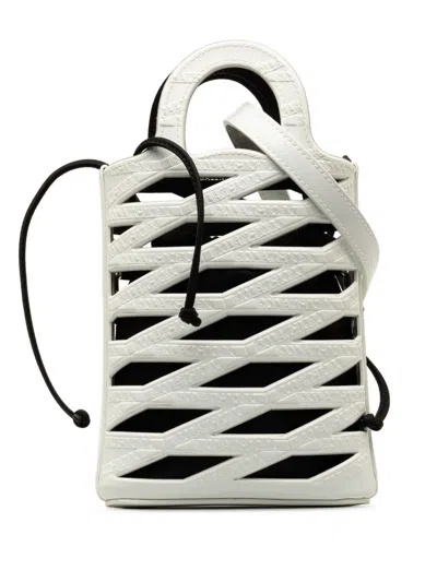 Pre-owned Balenciaga 2010-2023 Neo Basket Phone Holder Satchel In White