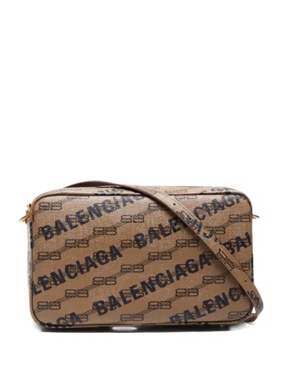 Pre-owned Balenciaga 2010-2024 Bb Monogram Cross Body Bag In Brown