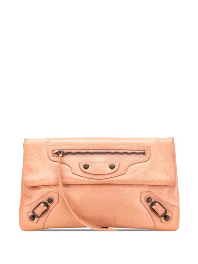 Pre-owned Balenciaga 2010-2024 Lambskin Motocross Classic Envelope Clutch Bag