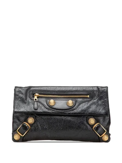 Pre-owned Balenciaga 2010-2024 Lambskin Motocross Giant 21 Envelope Clutch Bag