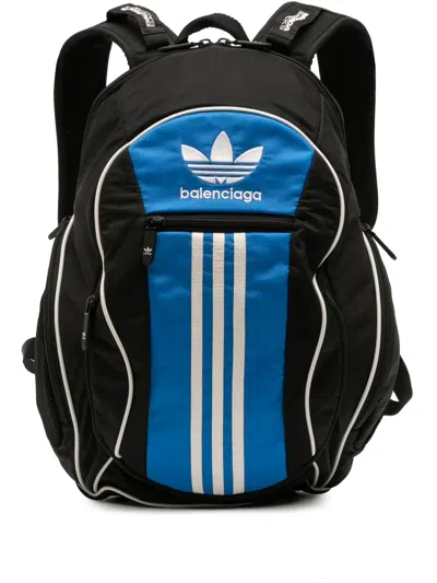 Pre-owned Balenciaga 2010-2025 Adidas Recycled Nylon Backpack In Black