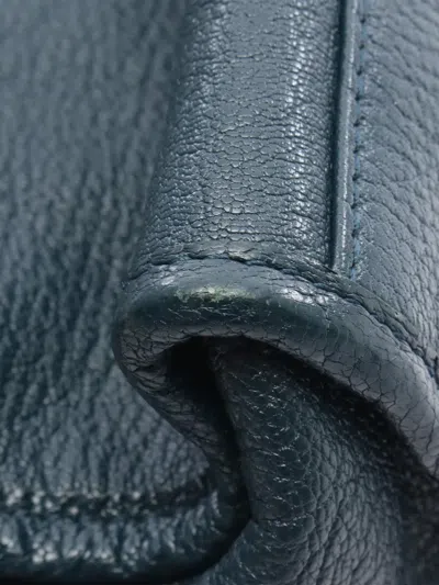 Pre-owned Balenciaga 2010-2025 Mini Motocross Classic Metallic Edge City Satchel In Green