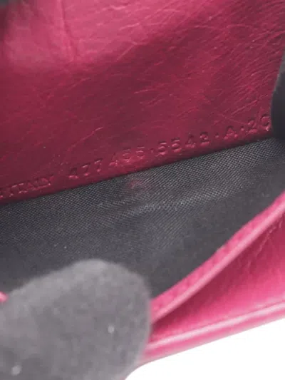 Pre-owned Balenciaga 2010-2026 Mini Leather Classic Tri-fold Wallet Small Wallets In Pink