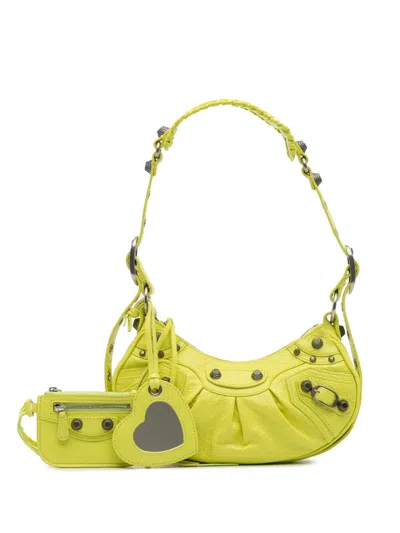 Pre-owned Balenciaga 2010 Lambskin Motocross Le Cagole Xs Crossbody Bag In Yellow