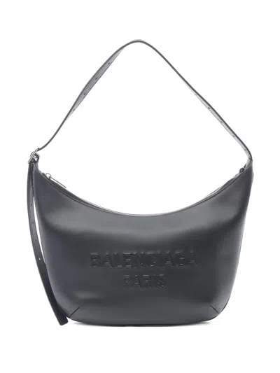 Pre-owned Balenciaga 2010 Mary Kate Embossed Leather Shoulder Bag In Black