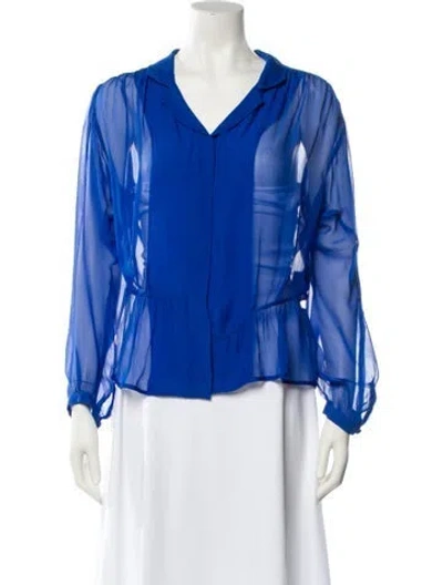 Pre-owned Balenciaga 2010 Silk Blouse In Blue