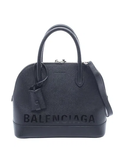 Pre-owned Balenciaga 2010-2026 Leather Ville Top Handle S Satchel In Black