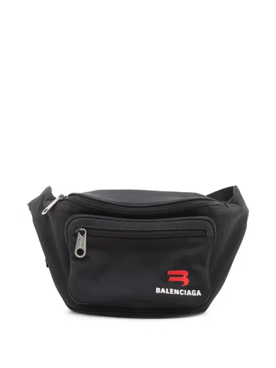 Pre-owned Balenciaga 2010-2026 Nylon Explorer Belt Bag In Black