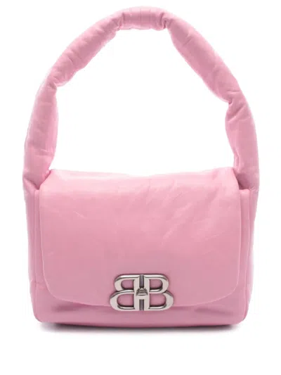 Pre-owned Balenciaga 2010-2026 Small Calfskin Monaco Sling Shoulder Bag In Pink