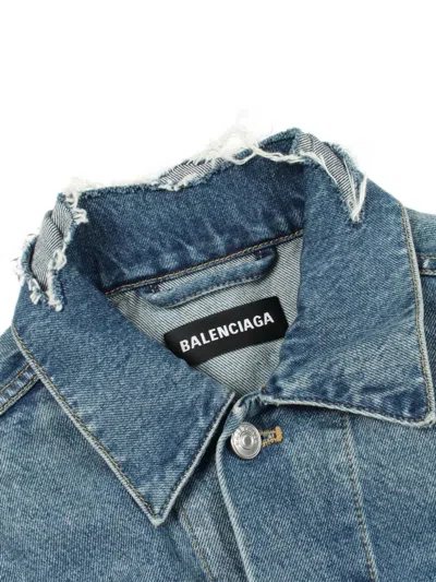 Pre-owned Balenciaga 2010s Campaign Logo Denim Jacket In Blue
