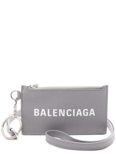 Pre-owned Balenciaga 2010s Cash Neck-strap Card Case In Grey