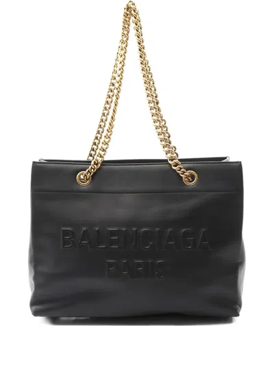 Pre-owned Balenciaga 2010s Chain Leather Shoulder Bag In Black