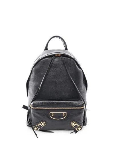 Pre-owned Balenciaga 2010s City Leather Backpack In Black