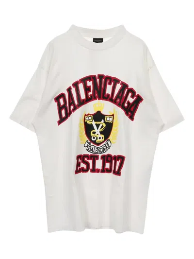 Pre-owned Balenciaga 2010s Crew-neck Logo T-shirt In White
