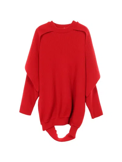 Pre-owned Balenciaga 2010s Cut-out Sweater In Red
