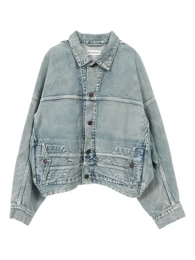 Pre-owned Balenciaga 2010s Denim Jacket In Blue