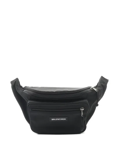 Pre-owned Balenciaga 2010s Explorer Nylon Belt Bag In Black