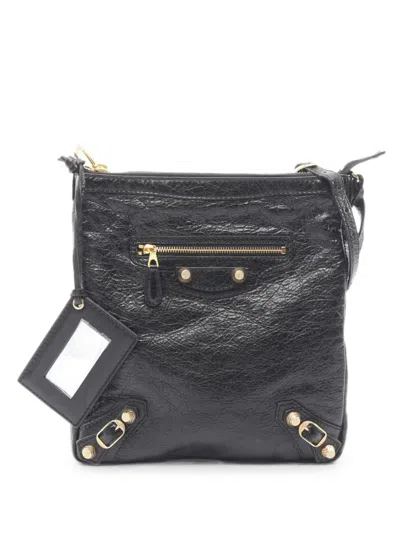 Pre-owned Balenciaga 2010s Giant Flat Shoulder Bag In Black