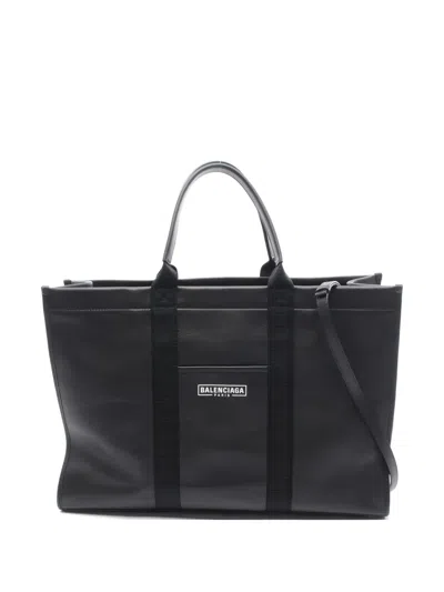 Pre-owned Balenciaga 2010s Hardware Leather Tote Bag In Black