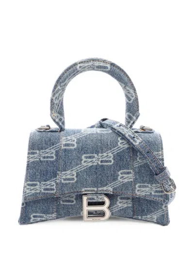 Pre-owned Balenciaga 2010s Hourglass Bb Monogram Handbag In Blue
