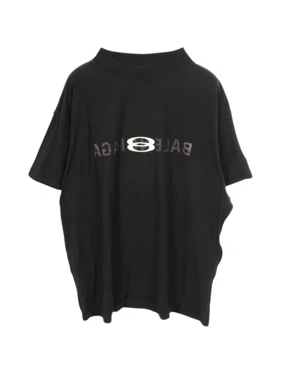 Pre-owned Balenciaga 2010s Inside-out Logo-print T-shirt In Black