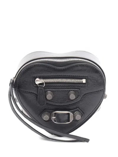 Pre-owned Balenciaga 2010s Le Cagole Heart Pouch In Black