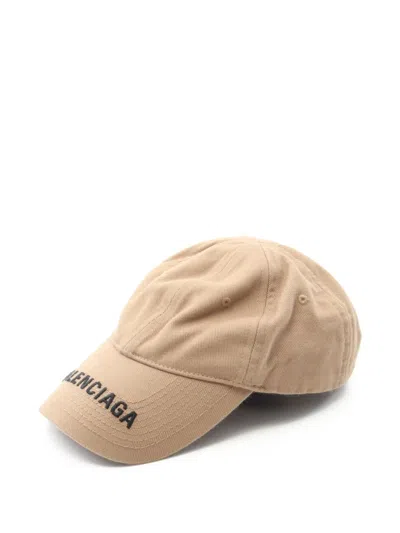 Pre-owned Balenciaga 2010s Logo-embroidered Cap In Neutral