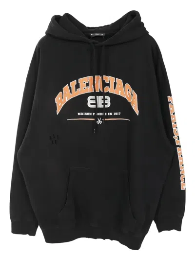 Pre-owned Balenciaga 2010s Logo Hoodie In Black