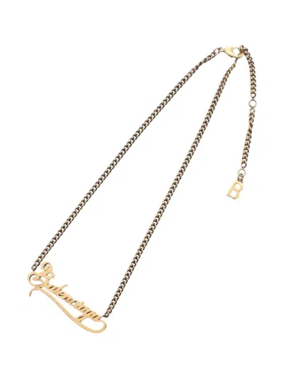 Pre-owned Balenciaga 2010s Logo-plate Necklace