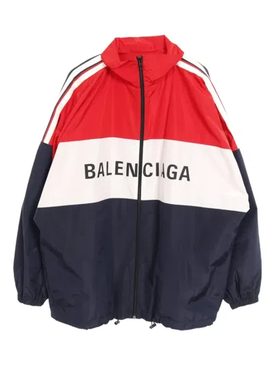 Pre-owned Balenciaga 2010s Logo-print Jacket In Blue