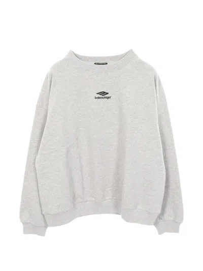 Pre-owned Balenciaga 2010s Logo-embroidered Sweatshirt In Gray