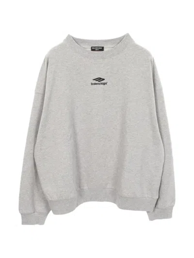 Pre-owned Balenciaga 2010s Logo-embroidered Sweatshirt In Gray
