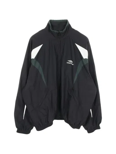 Pre-owned Balenciaga 2010s Logo-embroidered Track Jacket In Black
