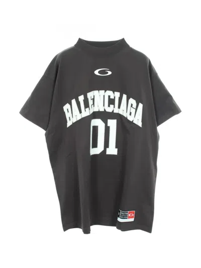 Pre-owned Balenciaga 2010s Logo-embroidered T-shirt In Gray