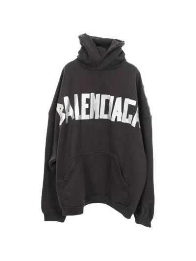 Pre-owned Balenciaga 2010s Logo-print Distressed Hoodie In Grey