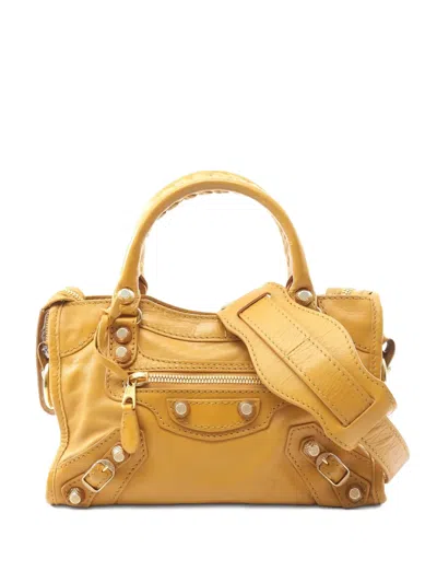 Pre-owned Balenciaga 2010s Mini City Tote Bag In Yellow