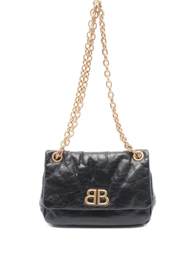 Pre-owned Balenciaga 2010s Mini Monaco Shoulder Bag In Black