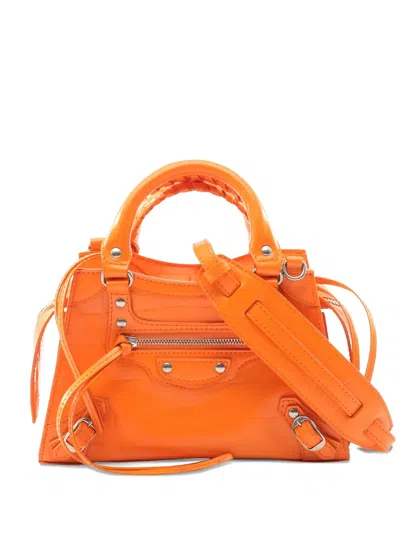 Pre-owned Balenciaga 2010s Mini Neo Class City Tote Bag In Orange