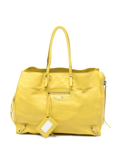 Pre-owned Balenciaga 2010s Papier Tote Bag In Yellow