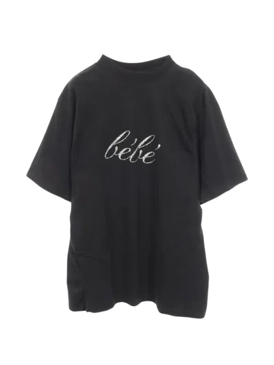 Pre-owned Balenciaga 2010s Rhinestone T-shirt In Black