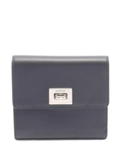 Pre-owned Balenciaga 2010s Rodeo Trifold Wallet In Black