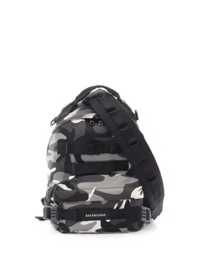 Pre-owned Balenciaga 2010s Small Army Multi-carry Camouflage Backpack In Grey