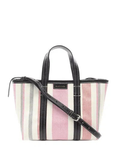 Pre-owned Balenciaga 2010s Small Barbes Two-way Handbag In White